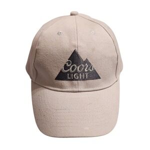 Coors Light Embroidered‎ Mountains Logo Tan Baseball Cap Hat Snapback Mens